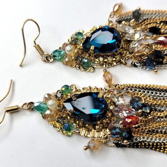 Colourful Long Tassel Earrings - Picture 4 of 8